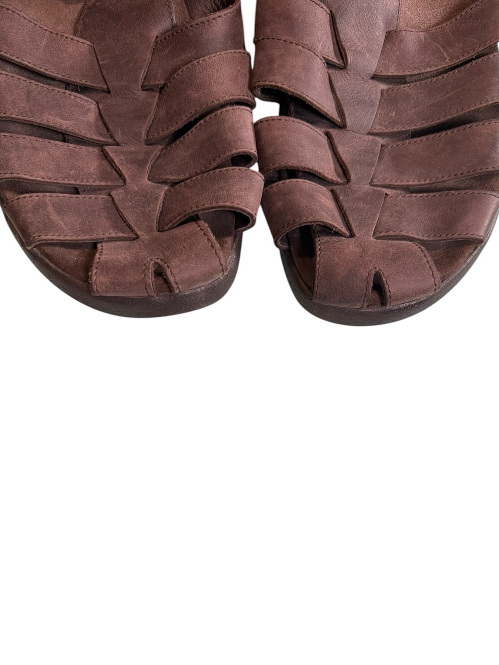 Title: Mephisto Brown Leather Fisherman Gladiator Comfort Sandals EU 46 US 12 - Picture 3 of 7